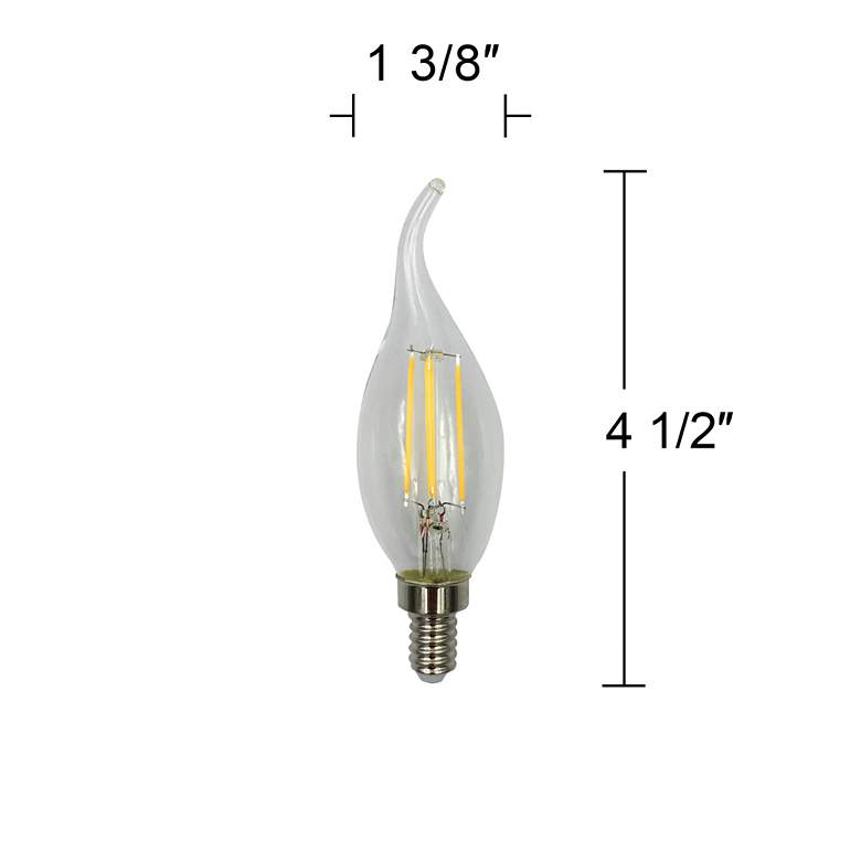 Image 4 60W Equivalent Clear 6W LED Flame Tip Candelabra 2-Pack more views