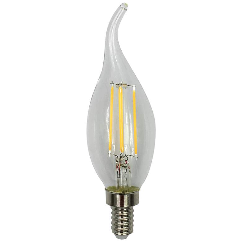 Image 2 60W Equivalent Clear 6W LED Flame Tip Candelabra 4-Pack more views