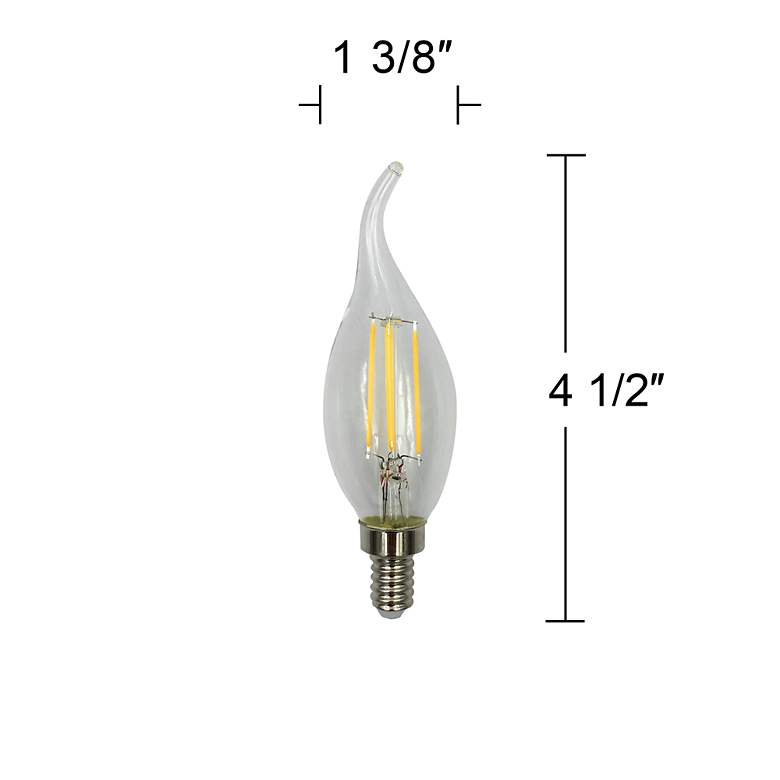 Image 4 60W Equivalent Clear 6W LED Flame Tip Candelabra 4-Pack more views