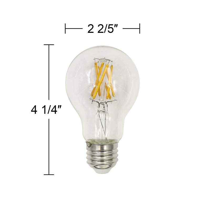 Image 3 60W Equivalent Clear 7W LED 3000K Dimmable E26 A19 2-Pack more views
