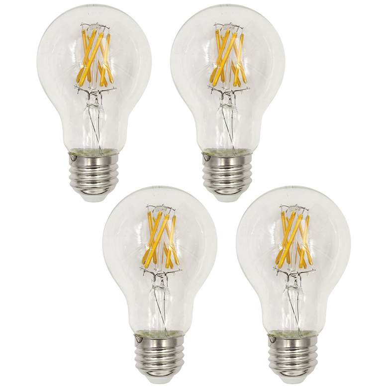 Image 1 60W Equivalent Clear 7W LED 3000K Dimmable E26 A19 4-Pack