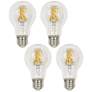 60W Equivalent Clear 7W LED 3000K Dimmable E26 A19 4-Pack