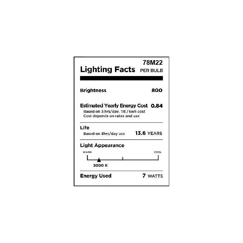 Image 2 60W Equivalent Clear 7W LED 3000K Dimmable E26 Bulb by Tesler more views