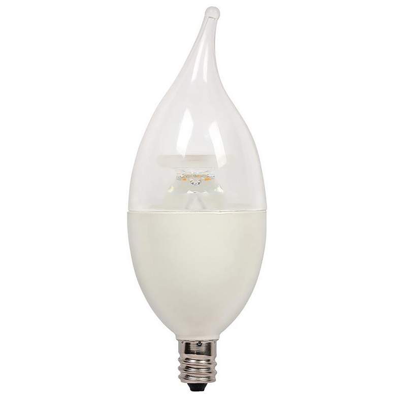 Image 1 60W Equivalent Clear 7W LED Dimmable Flame-Tip Candelabra