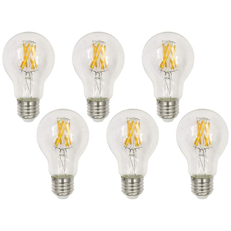 Image 1 60W Equivalent Clear 7W LED Dimmable Standard A19 6-Pack by Tesler