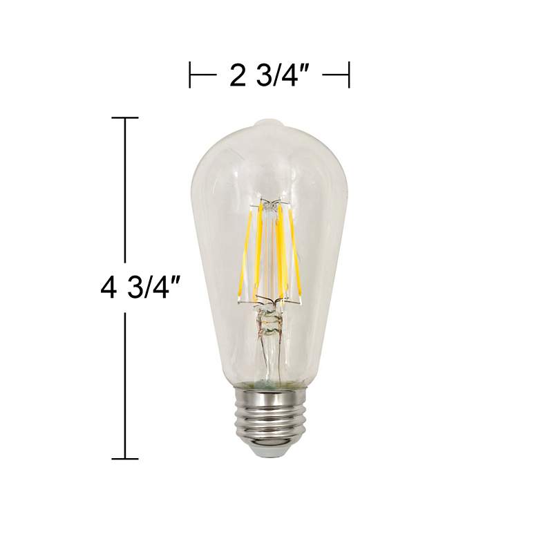 Image 4 60W Equivalent Clear 7W LED Dimmable Standard ST19 2-Pack Light Bulbs more views
