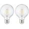 60W Equivalent Clear 8 Watt LED Dimmable Standard G25 2-Pack