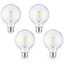 60W Equivalent Clear 8 Watt LED Dimmable Standard G25 4-Pack