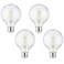60W Equivalent Clear 8 Watt LED Dimmable Standard G25 4-Pack