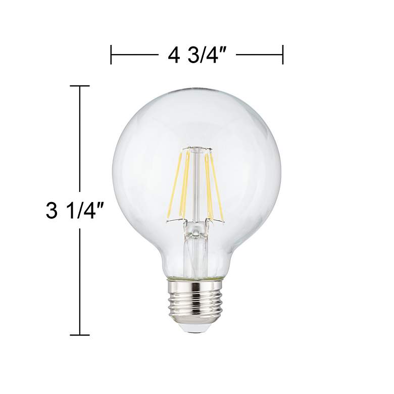 Image 4 60W Equivalent Clear 8 Watt LED Dimmable Standard G25 4-Pack more views