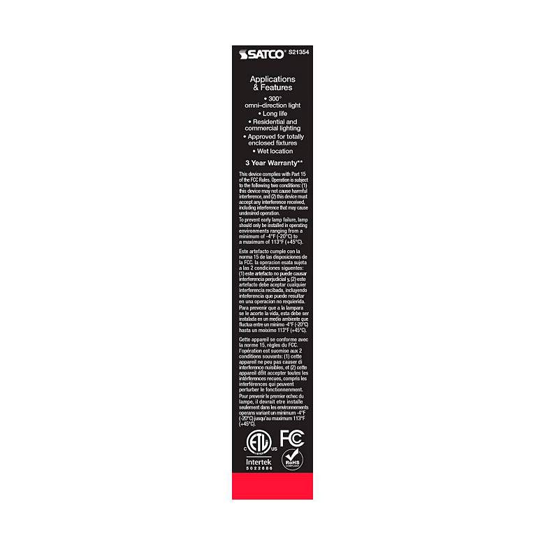 Image 7 60W Equivalent Clear 8W Standard Base Dimmable LED T9 Tube Bulb by Satco more views