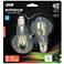 60W Equivalent Clear 9W LED Dimmable T20-Comp 2 Pack