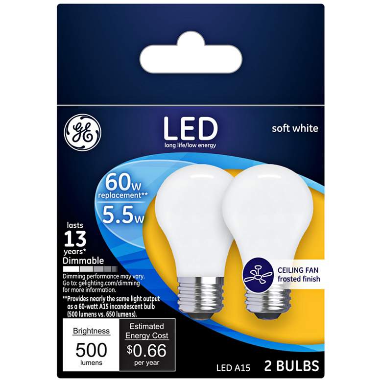 Image 1 60W Equivalent Frost 5.5W Filament LED Dimmable Bulb 2 Pack