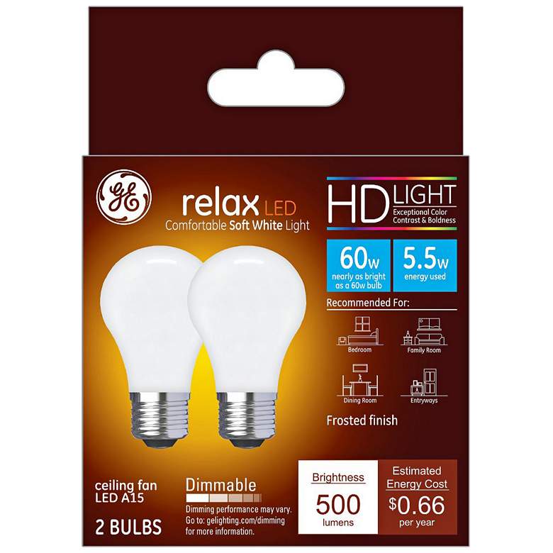 Image 1 60W Equivalent Frost 5.5W Filament LED Dimmable Bulb 2 Pack