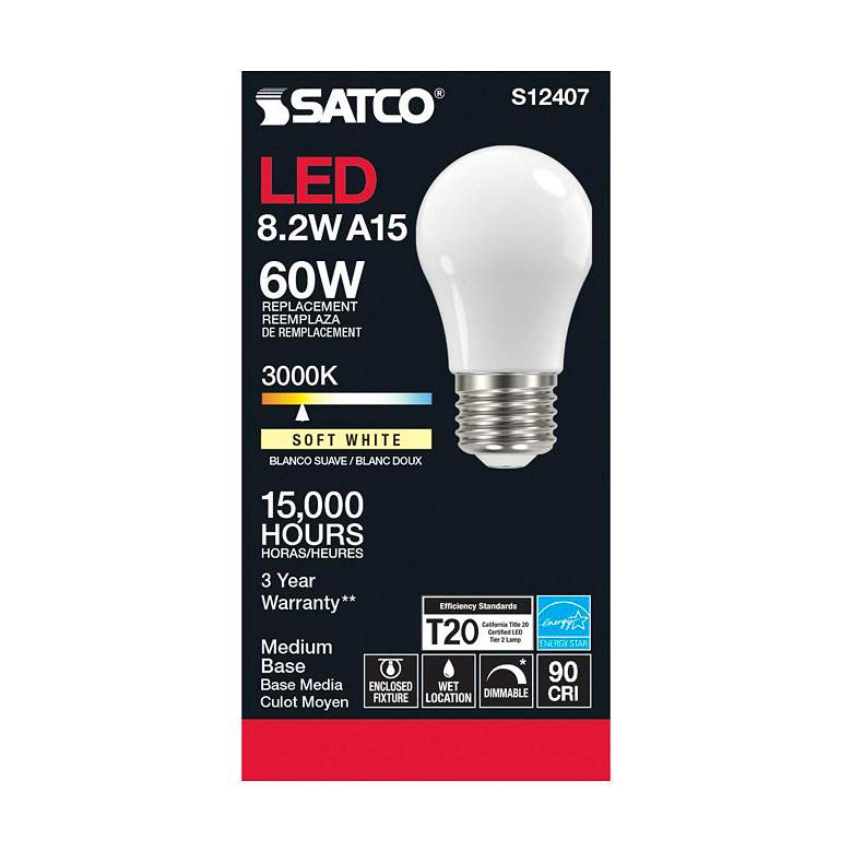 Image 3 60W Equivalent Frosted 8.2W LED Dimmable Standard A15 Bulb more views