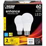 60W Equivalent Frosted 8.8W LED Dimmable A19 2-Pack