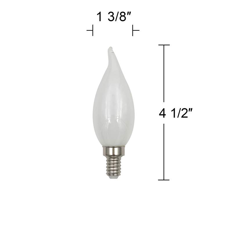 Image 3 60W Equivalent Milky 6W LED Dimmable Flame Tip Candelabra more views