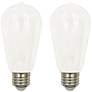 60W Equivalent Milky 7W LED Dimmable Standard ST19 2-Pack