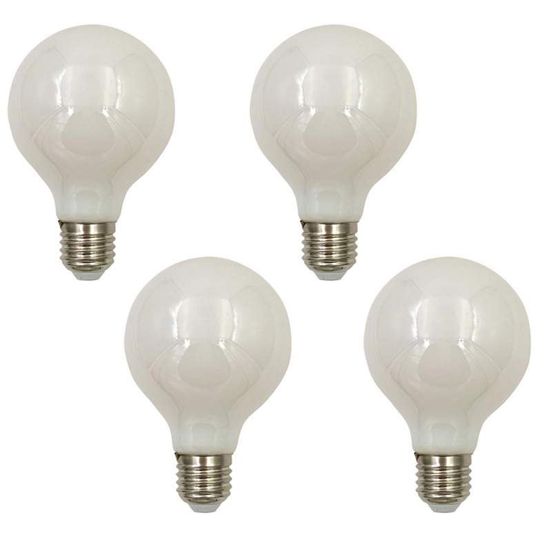 Image 1 60W Equivalent Milky 8 Watt LED Dimmable Standard G25 4-Pack