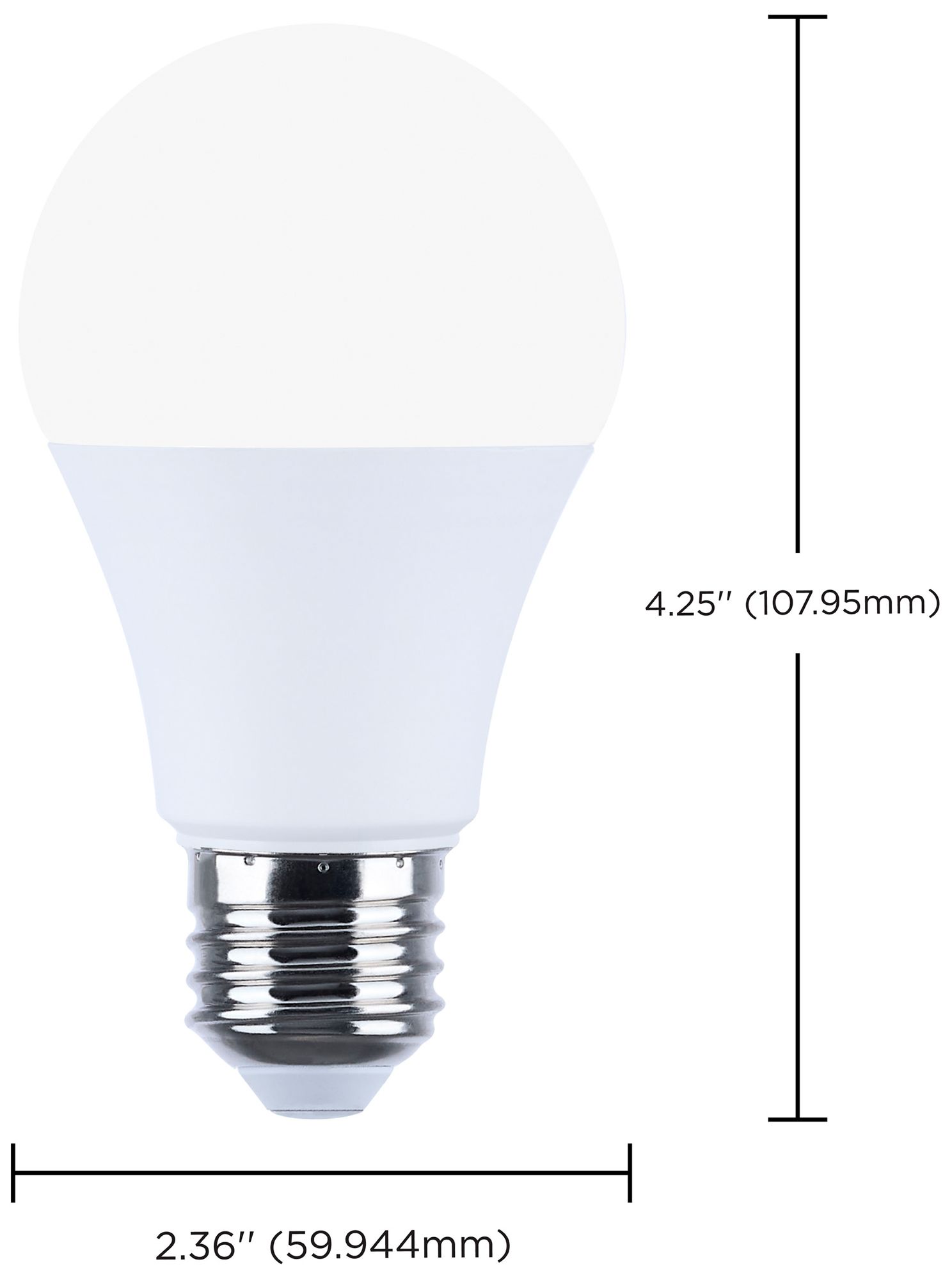 60W Equivalent Satco 10W White LED Dimmable Standard A19 Bulb 6-Pack