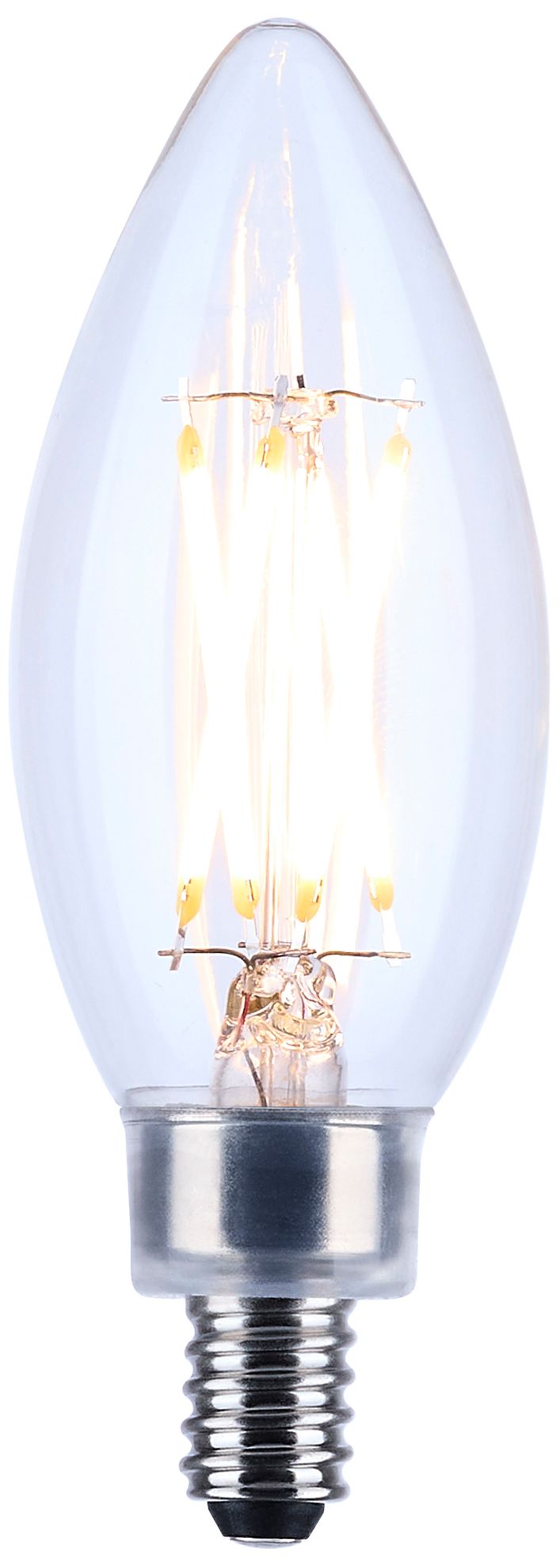 Image 2 60W Equivalent Satco Clear 5.5W 2700K LED Dimmable E12 B11 6-Pack more views