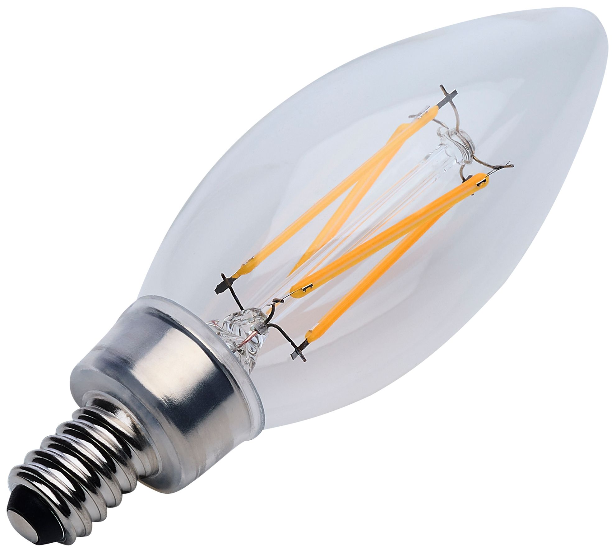 Image 3 60W Equivalent Satco Clear 5.5W 2700K LED Dimmable E12 B11 6-Pack more views