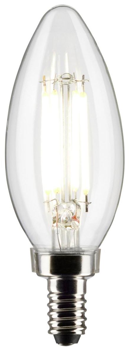 Image 2 60W Equivalent Satco Clear 5.5W 3000K LED Dimmable E12 B11 6-Pack more views