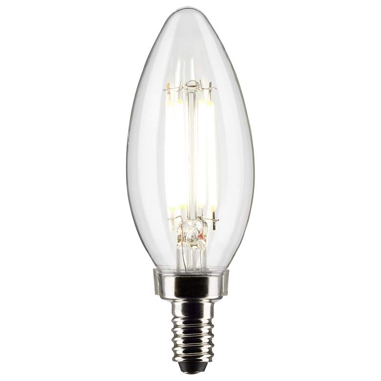 Image 2 60W Equivalent Satco Clear 5.5W LED Dimmable E12 B11 2-Pack more views