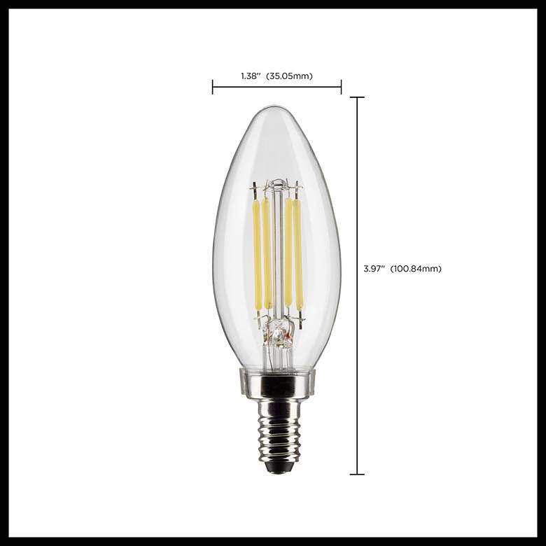 Image 6 60W Equivalent Satco Clear 5.5W LED Dimmable E12 B11 2-Pack more views