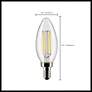 6_60W Equivalent Satco Clear 5.5W LED Dimmable E12 B11 2-Pack more views