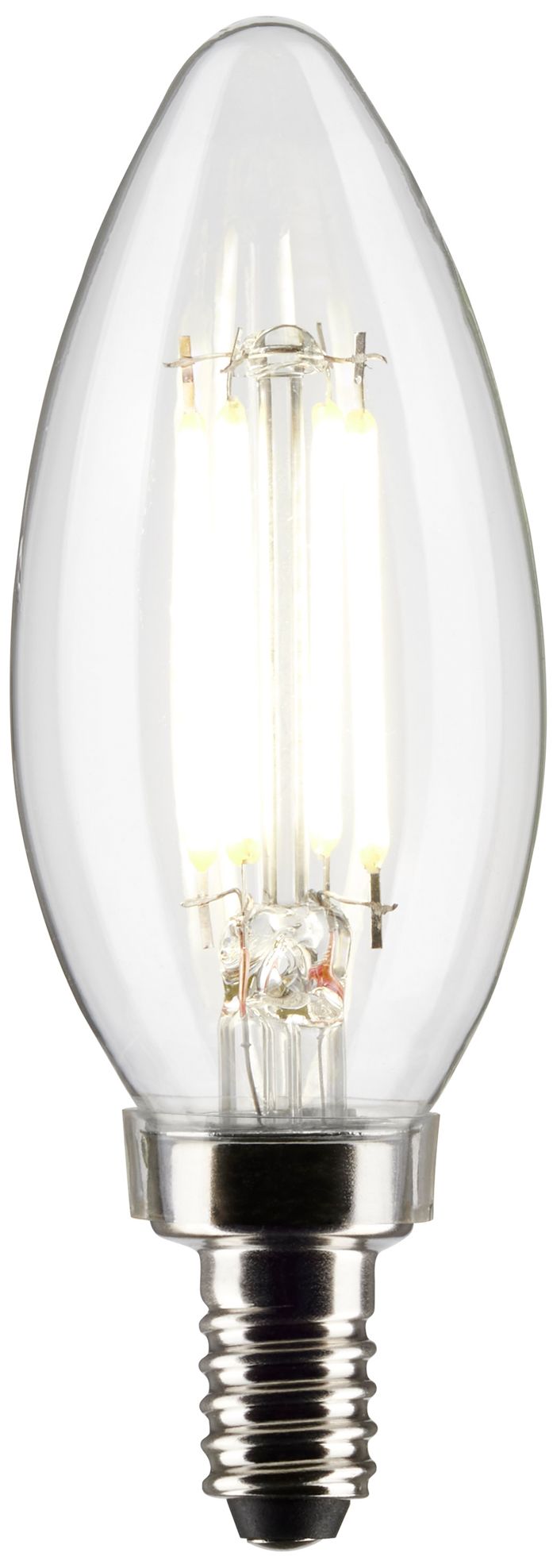 Image 2 60W Equivalent Satco Clear 5.5W LED Dimmable E12 B11 6-Pack more views