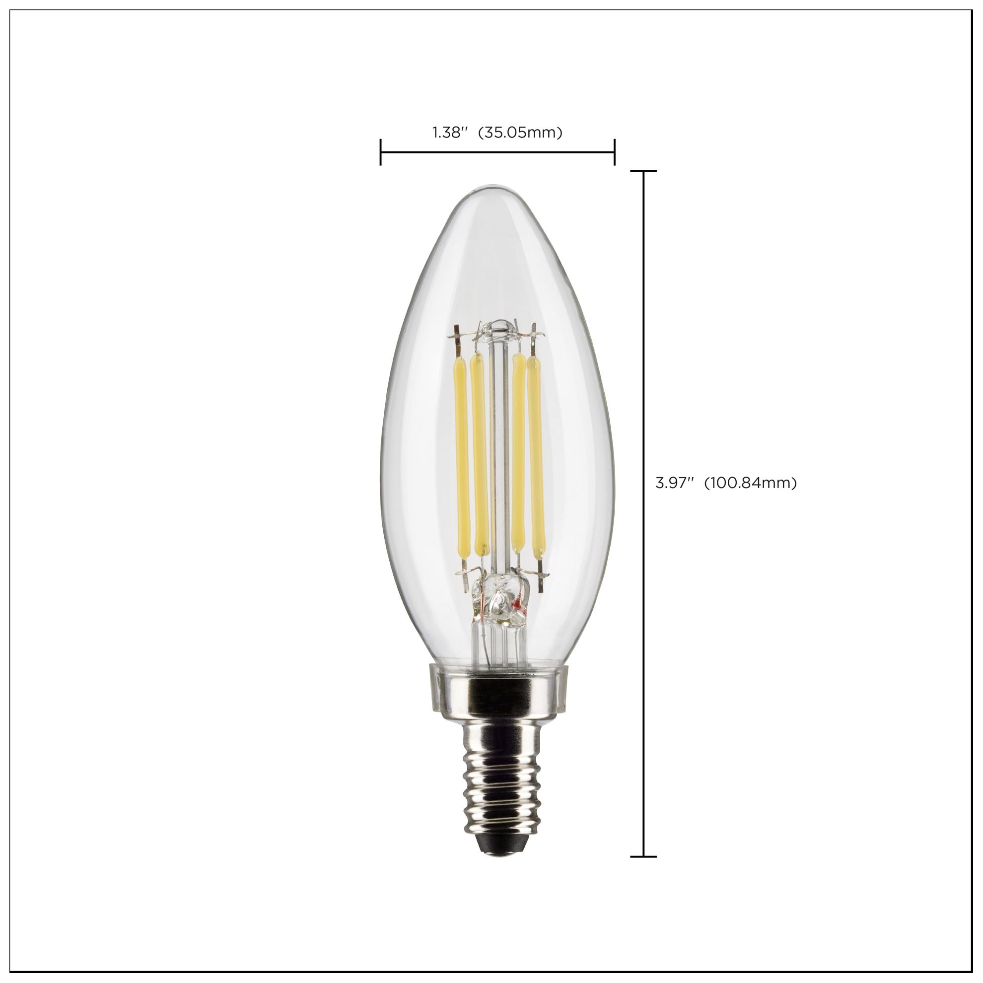 Image 6 60W Equivalent Satco Clear 5.5W LED Dimmable E12 B11 6-Pack more views