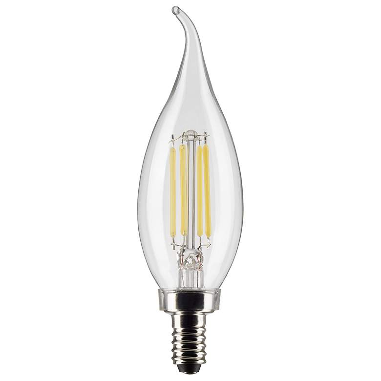 Image 1 60W Equivalent Satco Clear 5.5W LED Dimmable E12 CA10 2-Pack