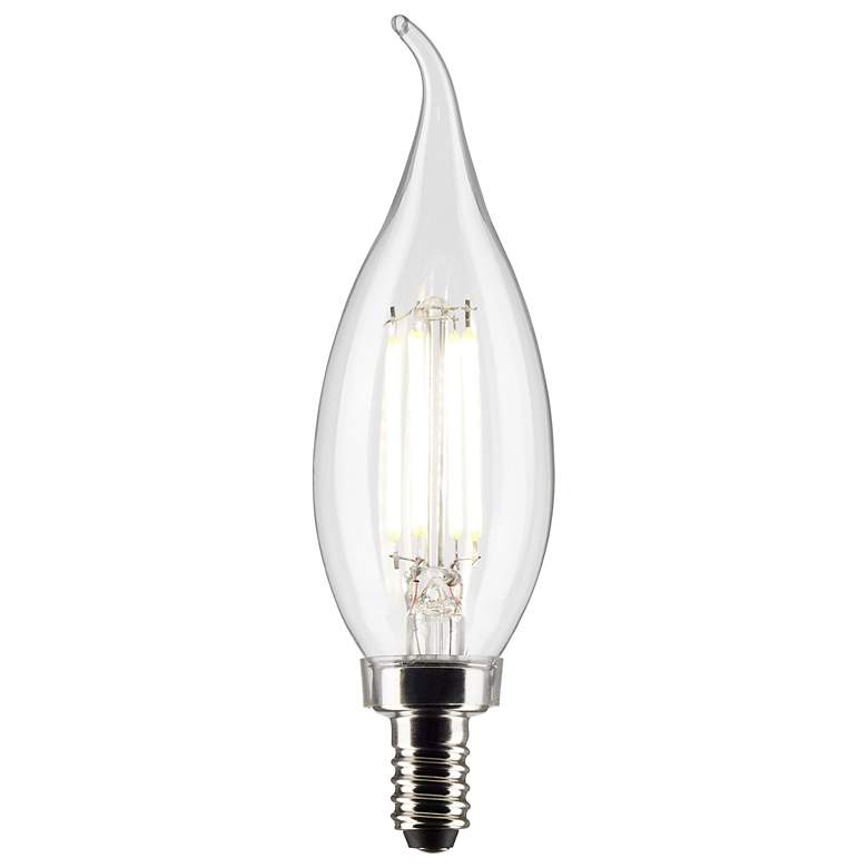 Image 2 60W Equivalent Satco Clear 5.5W LED Dimmable E12 CA10 2-Pack more views