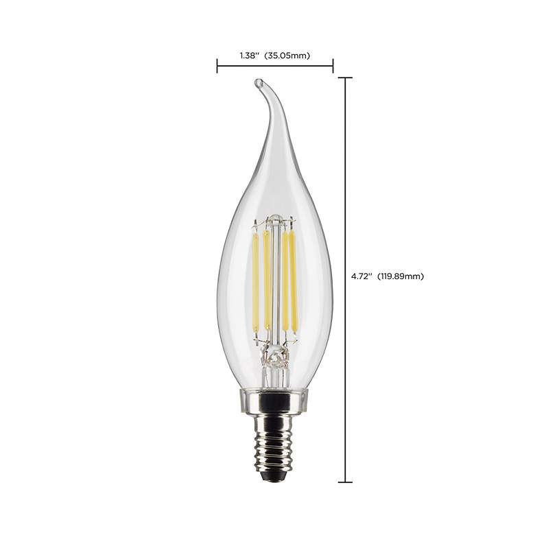 Image 6 60W Equivalent Satco Clear 5.5W LED Dimmable E12 CA10 2-Pack more views