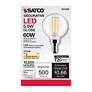 Thumbnail4 of 60W Equivalent Satco Clear 5.5W LED Dimmable E12 G16.5 Bulb more views