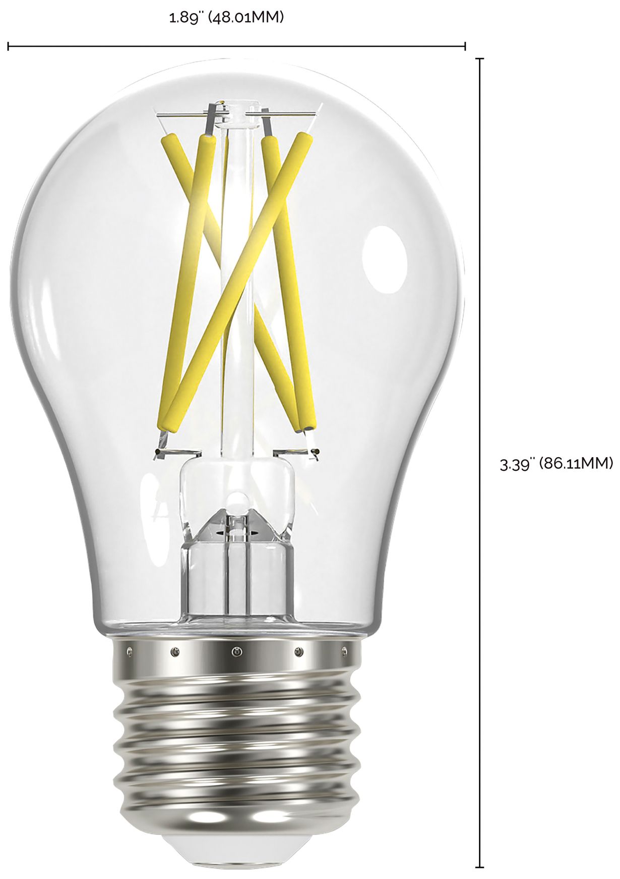 60W Equivalent Satco Clear 8.2W LED Dimmable Standard A15 6-Pack