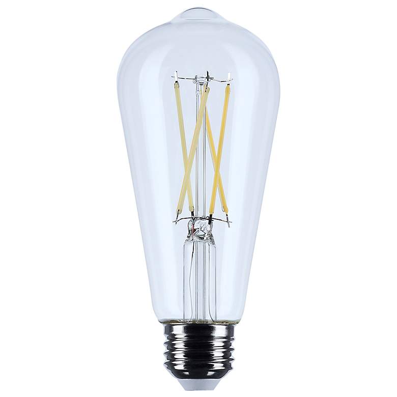 Image 1 60W Equivalent Satco Clear 8W 5000K LED Dimmable E26 ST19