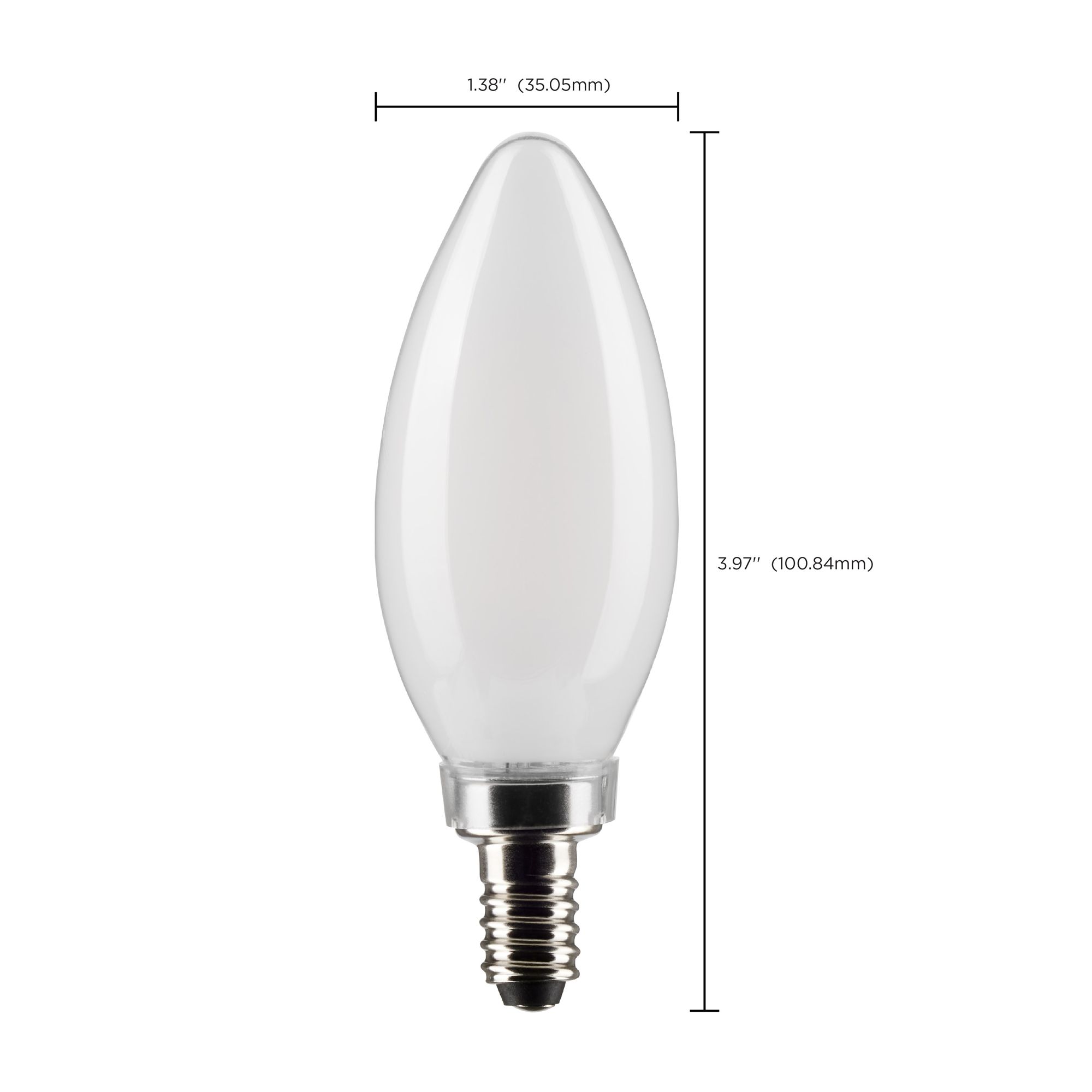 60W Equivalent Satco Frost 5.5W 3000K LED Dimmable E12 Bulb in scene