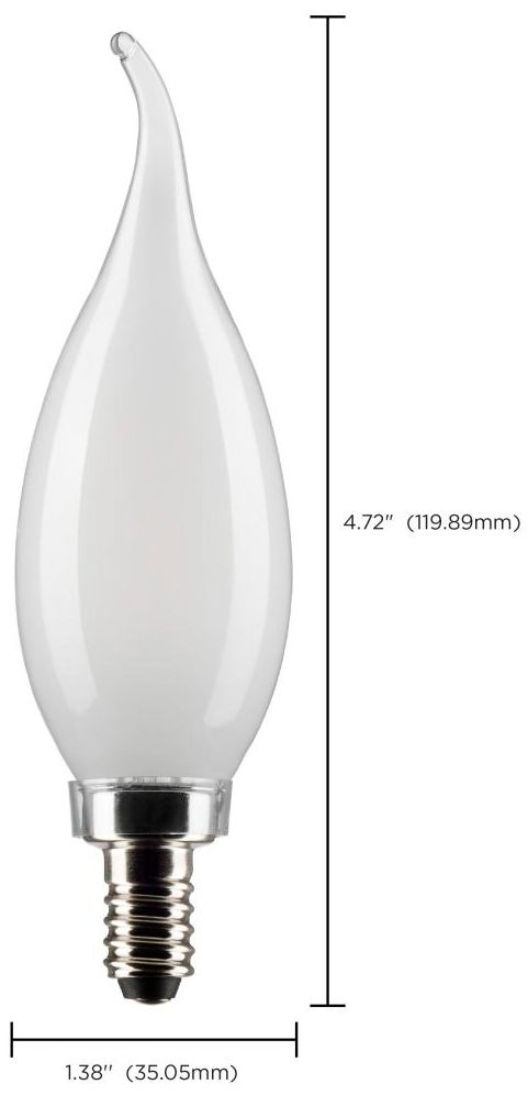 60W Equivalent Satco Frost 5.5W LED Dimmable Candelabra CA10 6-Pack