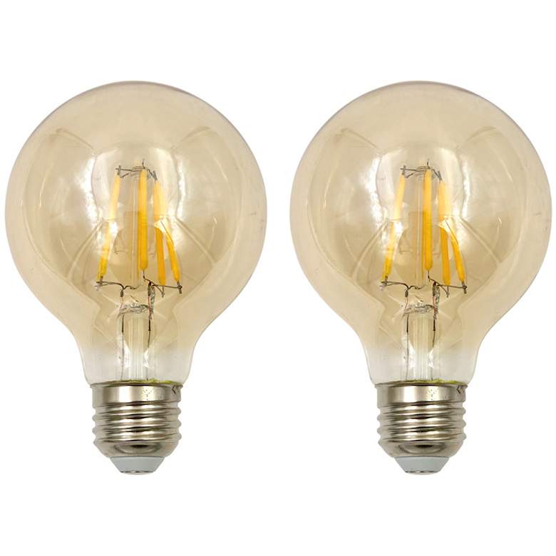 Image 1 60W Equivalent Tesler Amber 8W LED Dimmable Standard 2-Pack