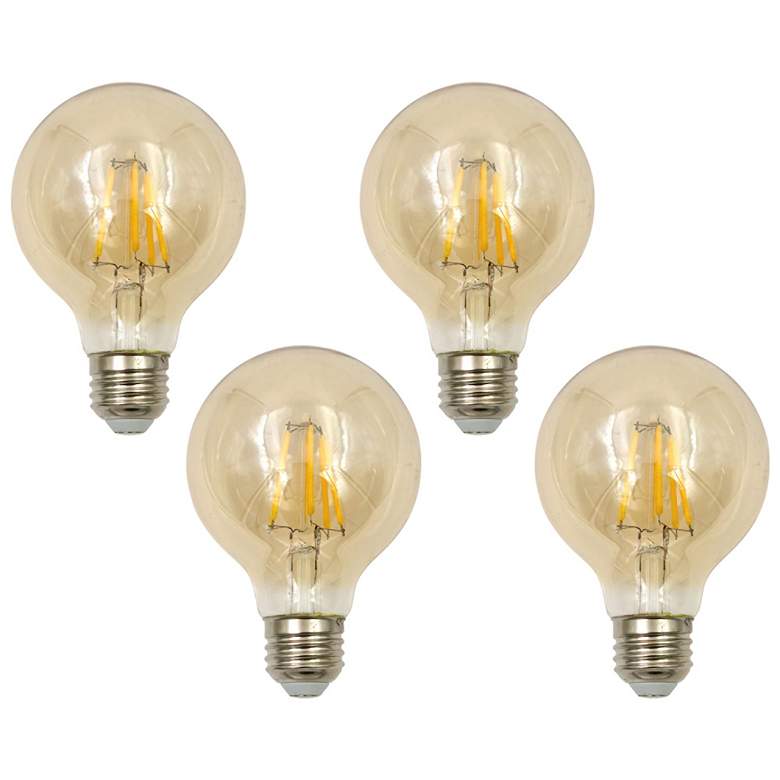 Image 1 60W Equivalent Tesler Amber 8W LED Dimmable Standard 4-Pack