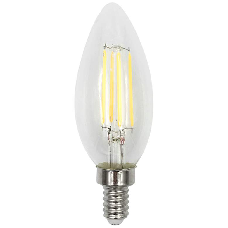 Image 1 60W Equivalent Torpedo 5.5W LED Dimmable Filament Candelabra by Satco