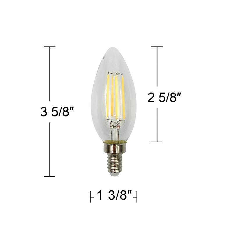 Image 2 60W Equivalent Torpedo 5.5W LED Dimmable Filament Candelabra by Satco more views