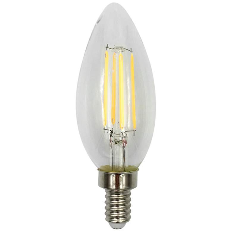 Image 1 60W Equivalent Torpedo 5.5W LED Dimmable Filament Candelabra by Tesler