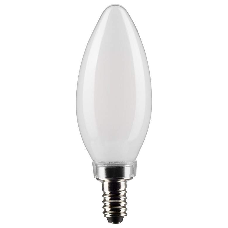 Image 1 60W Equivalent Torpedo 5.5W LED Dimmable Frosted Candelabra by Satco