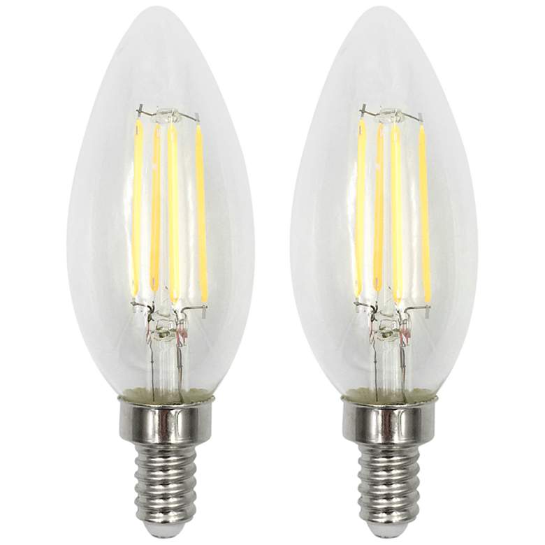 Image 1 60W Equivalent Torpedo 5.5W LED Filament Candelabra 2-Pack