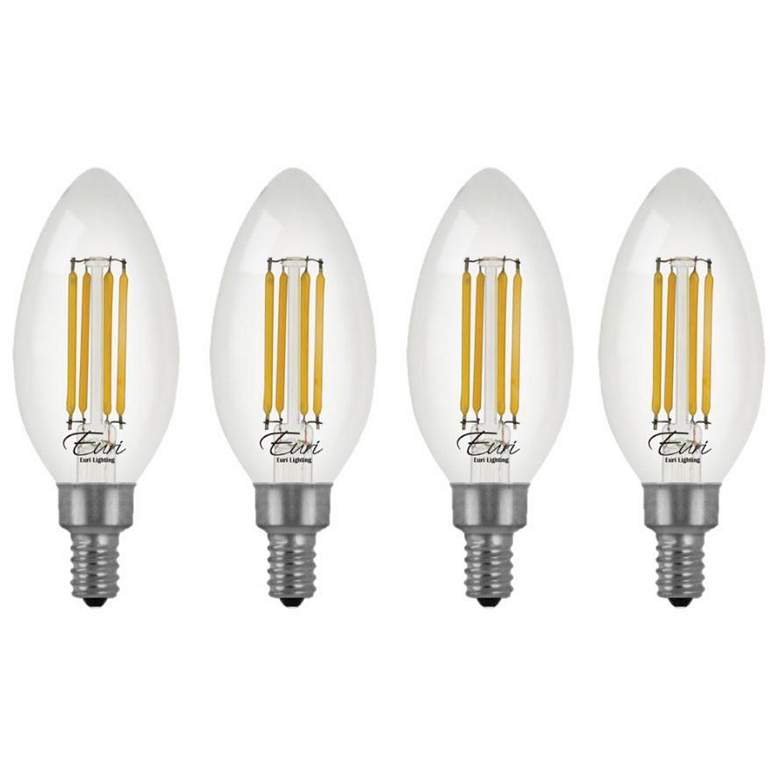 Image 1 60W Equivalent Torpedo 5.5W LED Filament Candelabra 4-Pack by Tesler