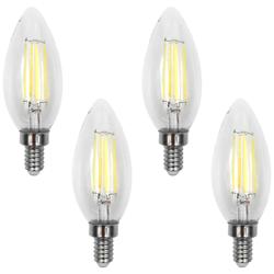 60W Equivalent Torpedo 6W LED Dimmable Filament Candelabra 4-Pack
