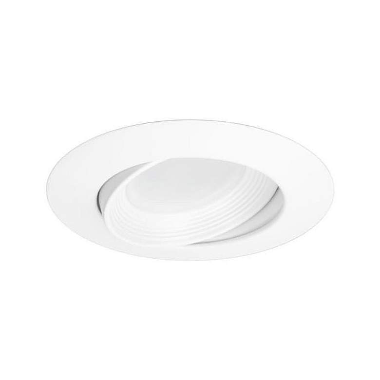 Image 2 60W Equivalent White Finish Swivel Lens LED Recessed Lights - Set of 12 more views